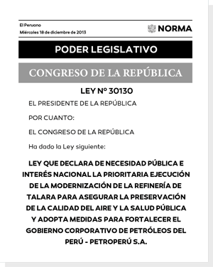 Ley Nº 30130